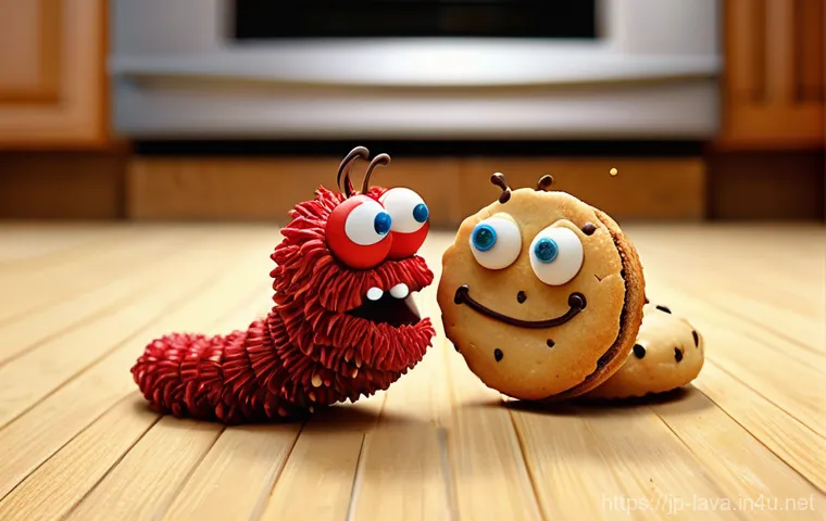 라바 제작사 투바앤의 성장 스토리 - **Prompt 1: Comical Food Scuffle**
    "Two anthropomorphic larvae, one bright red and the other vib...