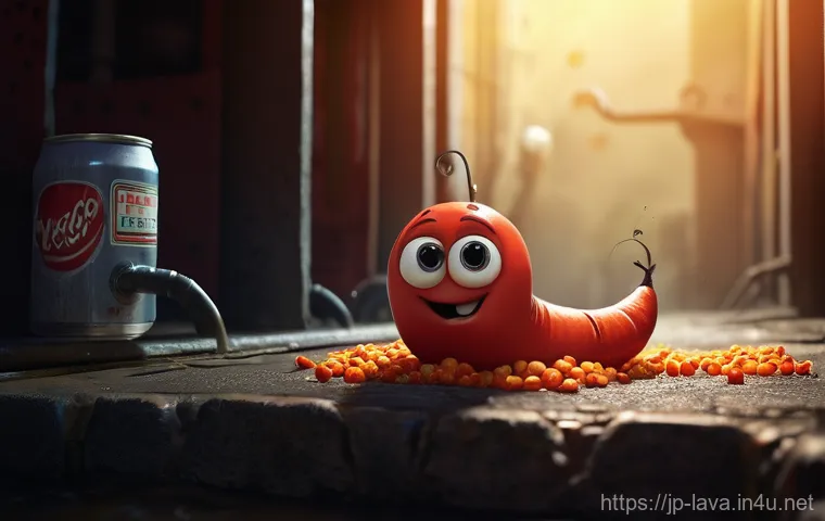 라바의 대표적인 스토리텔링 방식 - **Prompt 1: Red and Yellow's Sewer Snack Struggle**
    "A vibrant, high-definition animated still f...