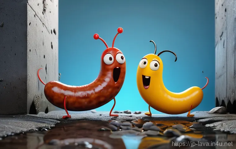 라바 시즌별 트렌드 변천사 - Prompt 1: The Iconic Sausage Showdown in the Manhole**