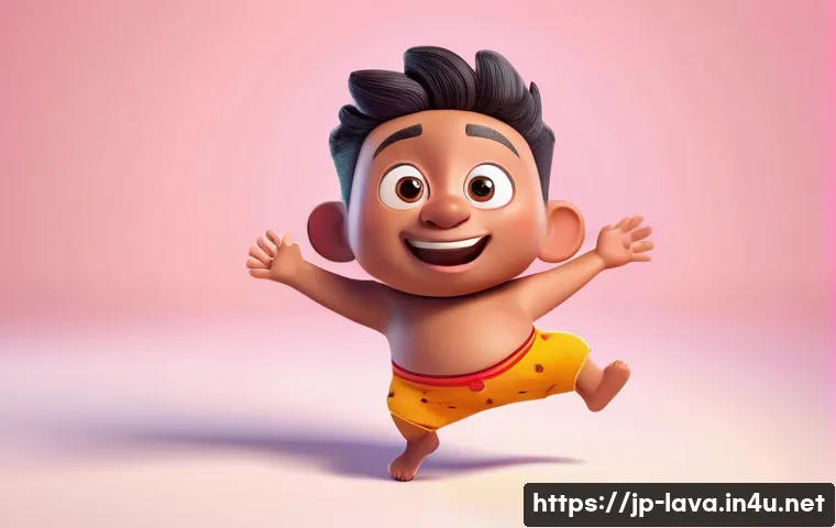 라바의 애니메이션 기술 분석 - A simple yet charming 3D animated character inspired by Laba style, featuring rounded, exaggerated l...