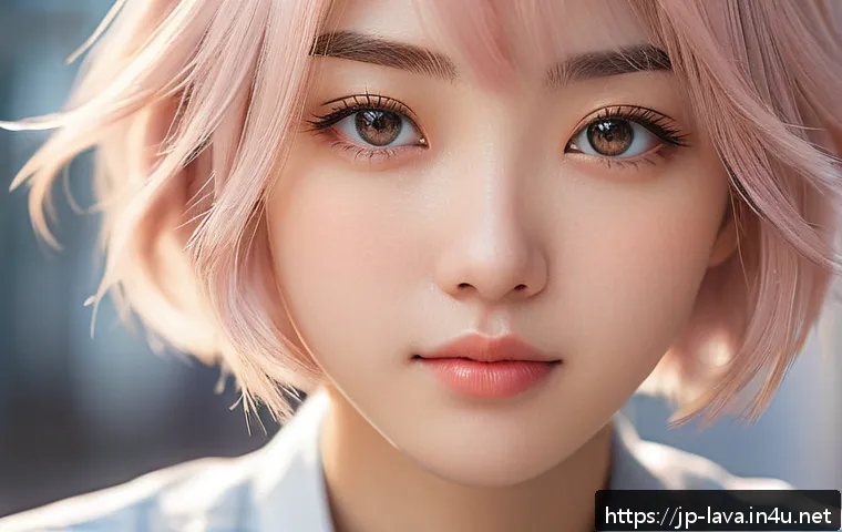라바의 제작진 인터뷰 주요 내용 - A detailed anime-style character portrait showcasing subtle emotional expressions, focusing on delic...