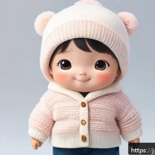 라바 캐릭터의 심리적 설정 - A cute Laba character with a simple, soft design featuring large expressive eyes and subtle eyebrow ...